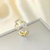 Anillo Ladrillo de Diseño Nicho de Alta Gama Lujo Accesible para Mujer Moda Europea y Americana Creativo Zirconia Chapado en Oro Anillo Abierto Ajustable