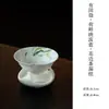 Tetera azul pintada a mano con diseño de loto, cerámica de Arita de las dinastías Tang y Song, adecuada para uso doméstico, juego de té Kung Fu, tetera, Gaiwan, portavasos, taza de maestro
