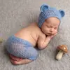 Nuevo producto transfronterizo: Ropa con forma de oso de mohair tejida a mano para fotografía infantil, suéter para fotografía de bebé