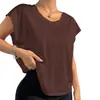 Top Deportivo de Yoga de Nuevo Estilo Transfronterizo para Mujer, Malla Cómoda Transpirable, Hermoso Diseño de Espalda, Ropa de Yoga Holgada de Gama Alta, Mangas Cortas