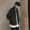Chaqueta Harrington de gamuza tie-dye de diseño moderno estilo americano para hombre, abrigo de cuero cool estilo high street para otoño e invierno