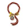Cuerda de Mano Thangka Estilo Xizang Quinto Maestro Zakilam Madre Verde Dios Amarillo de la Riqueza Pulsera Cuerda de Mano Tejida a Mano Estilo Xizang