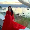 Traje Super Romântico de Fada para Mulheres, Atmosfera Linda, Blusa de Manga Longa com Babados, Saia de Comprimento Médio com Barra Larga, Conjunto de Duas Peças para Praia