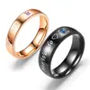 Moda Europea y Americana Nuevo Anillo de Pareja con Diamantes Incrustados en Relieve Su Loco Ella Rara Loco Raro