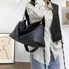 2025 Bolso Tote de Cuero Trenzado de Alta Gama con Cadena de Moda, Bolso Cruzado de Hombro Único, Gran Capacidad