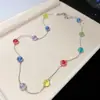 Conjunto de Joyería de Collar y Pulsera con Cuentas de Cristal de Color Dopamina, Accesorios de Nicho de Alta Gama Dulces y Versátiles para el Verano