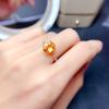 Anillo Ovalado de Circón Dorado Celebrous Venta en Vivo Bienestar Simulación Nuevo Producto Citrino Exquisito Anillo de Apertura para Mujeres