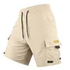 Pantalones Cortos de Trabajo de Secado Rápido para Hombre, Pantalones de Cinco Puntos Elásticos Transpirables de Verano, Tallas Grandes Cruzados Ligeros para Exteriores Casuales Deportivos