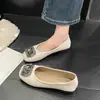 Zapatos de mujer de moda con tacón grueso de strass, estilo de hada, punta cuadrada poco profunda, mocasines versátiles de suela blanda, novedad verano 2026