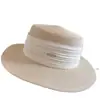Sombrero de Paja Insignia Metálica Sombrero de Paja Fruncido Nuevo Estilo Verano 2025 Sombrero Cubo Sombrero de Sol de Ala Ancha Retro Protección Solar Moda