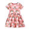 2026 Verano Nuevo Estilo Vestido de Punto para Niñas con Estampado de Nube Arcoíris Ropa Infantil al por Mayor Transfronteriza