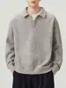 Muxi Ropa Otoño Tendencia Estilo Old Money Retro Camisa POLO de Dos Piezas Falsas con Cuello Sudadera Deportiva Casual de Manga Larga para Hombre