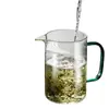 Tetera de Vidrio Resistente al Calor con Colador de Té Integrado, Infusor de Té en Forma de Media Luna, Jarra de Té de Moda, Separación de Agua y Té
