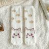 Meias de Veludo de Visão Femininas Outono e Inverno Meias de Comprimento Médio Aconchegantes com Forro de Lã Meias Quentes Estilo Japonês Meias Fofas de Gatinho Peludas