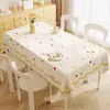 Toalha de Mesa Estilo Creme, Sem Lavagem, Impermeável, À Prova de Óleo, Novo Modelo 2025, Luxo Leve, Sensação de Alta Qualidade, Toalha de Mesa Retangular Cartoon para Mesa de Centro