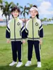 Roupas de Jardim para Jardim de Infância Primavera, Verão e Outono Conjunto Esportivo de Baseball de Três Peças Uniforme de Escola Primária Terno Britânico para Aula Infantil Conjunto de Verão