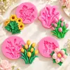 Molde de Silicona Hoja Flor Margarita Doblez Azúcar Chocolate Accesorios Decoración de Pastel Gotas Pegamento Arcilla Molde de Cerámica Suave
