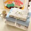 Juego de Cuatro Piezas de Algodón Acolchado tipo Caricatura Clase A, Funda de Edredón de Algodón Puro Fresca y Sencilla Estilo Ins, Algodón Lavado para Dormitorio de Estudiante, 3 Piezas