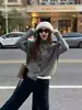 Cardigan de Punto de Cuello Alto Estilo Coreano Nuevo Otoño e Invierno para Mujer Abrigo Suéter Estilo Holgado Adelgazante Moda Perezosa