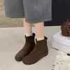 Botas Delgadas de Gamuza de Tacón Bajo Estilo Coreano Nuevas Otoño/Invierno 2025, Botines Versátiles Vintage, Botines Cortos, Botas Martin, Botas Birkenstock