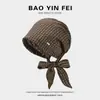 Gorro con Pañuelo a Cuadros Rojo Vintage para Mujer, Nuevo Modelo Verano 2026, Circunferencia de Cabeza Grande, Gorro de Poner de Atar de Gama Alta