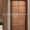 Puerta de Dormitorio Interior Nórdico con Chapa de Nogal Negro Grado Exportación, Puerta Compuesta de Madera Maciza, Puerta de Madera, Puerta Única, Puerta de Apertura Plana