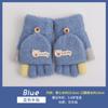 Guantes cálidos de felpa para invierno para niños, guantes de medio dedo con solapa para bebé para niños y niñas, cinco dedos, engrosados para otoño e invierno