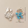 Una variedad de accesorios de aleación tipo cloisonné imitación colgante azul quemado accesorios de aleación con borla horquilla antigua para manualidades corona para el cabello