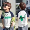 Camiseta de Manga Corta de Algodón Puro para Niños Verano Fina 2026 Tallas Mediana y Grande Ropa Superior para Niños Camiseta de Manga Corta Bloque de Color para Bebé