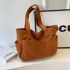 Bolsa Tote de Lona, Bolsa Transversal de Grande Capacidade, Bolsa de Mão da Moda Versátil de Nicho, Bolsa de Ombro, Bolsa de Veludo para o Dia a Dia para Mulheres