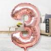 Decoración de fiesta de cumpleaños globo digital de película de aluminio de 16 pulgadas bebé cumpleaños infantil cumpleaños de adulto globo dorado de papel de aluminio