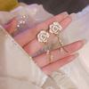 Elegantes Aretes de Camelia, Estilo Popular, Aretes Suaves y Lujosos, Estilo Retro de Pequeña Fragancia, Aretes Niche de Moda