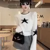 Top de Punto con Manga de Campana y Estrella de Cinco Puntas Estilo Coreano para Mujer Nuevo de Moda Temperamento Reductor de Edad Nicho Versátil para Mujer