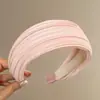 Diadema de tela de otoño e invierno de ala ancha para mujer, accesorio para el cabello de alta gama para volumen craneal alto, diadema antideslizante para lavarse la cara, sombrero elegante