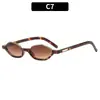 Nuevas gafas de sol de media montura estilo ojo de gato europeas y americanas de moda, montura ovalada pequeña a la moda, estilo de celebridad de internet, gafas de sol de aspecto natural