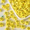 Cuentas sueltas de cerámica amarillas exclusivas de verano, perforadas, hechas a mano, material de bricolaje, pulsera, collar, pendientes, accesorios de joyería
