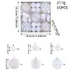 Caja de Regalo Navideña con 35 Piezas, Set para Armar, Bola Especial con Flockado, Bola para Colgar en el Árbol de Navidad, Decoración Colgante, Bola de Terciopelo Navideña