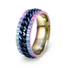 Anillo Rotatorio de Cadena de Acero Inoxidable 304 de Nuevo Estilo Europeo y Americano Transfronterizo para Hombres, Joyería para Aliviar el Estrés, Venta al por Mayor de Anillos para Hombres