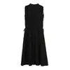 Vestido tipo chaleco Comos Cms de línea A sin mangas con cordón en la cintura adelgazante para mujer Verano Nuevo Vestido Largo 258387