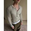 Popular Transfronteriza Talla Europea Talla Grande Ligera Transpirable Protección Solar Blusa Camiseta de Manga Larga para Hombre Seda de Hielo Cuello Henry Venta al por Mayor de Fábrica