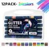 Plumas Marcadoras de Brillo Doble Punta Doble Color para Estudiantes, Diario, Colorear, Graffiti, Tarjetas de Felicitación, Manualidades, Plumas Acuarela Brillantes de Color en Capas con Punta Suave