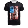 Roupas Transfronteiriças Nova Coleção Primavera e Verão 2023 Dia da Independência dos EUA Camiseta Masculina de Manga Curta Estampada Digital 3D Roupas de Casal