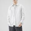 Camisa de manga larga estilo japonés retro sencilla para hombre, otoño 2024, moderna, holgada, informal, de algodón puro, cómoda y práctica.