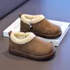 Zapatos Birkenstock para niños con forro de felpa para abrigar, zapatos tipo mocasín, nuevo estilo 2026, zapatos de pelo para otoño e invierno, slip-ons retro, caña baja, zapatos de nieve