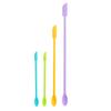 Nuevo raspador de silicona de doble cabeza Raspador de punta pequeña Mini juego de 3 piezas Herramienta de cuchara cosmética Espátula para salsa de botella