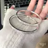 Pulsera abierta de plata de ley 999.9 con diseño de mariposa cóncava cepillada, superficie lisa y simple, pulsera de plata para mujer, apertura ajustable
