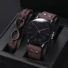 Desejo transfronteiriço novo SOKI moda masculina casual negócios calendário relógio de quartzo terno couro de camarão atacado