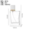 Botella dispensadora cosmética de 50 ml en stock del fabricante, botella de spray para perfume cuadrada plana de producto para el cuidado de la piel con juego completo de boquilla y tapa