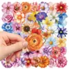 50 Pegatinas de Flores Retro, Vasos de Agua Coloridos, Decoraciones para Laptop, Pegatinas Impermeables para Mascotas Disponibles para Venta al por Mayor