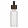 En Stock 15ml 20ml 30ml 50ml Botellas para Aceites Esenciales con Anillo de Madera de Nogal Botellas Gotero de Vidrio de Grado Alimenticio Venta al por Mayor Capacidad Pequeña